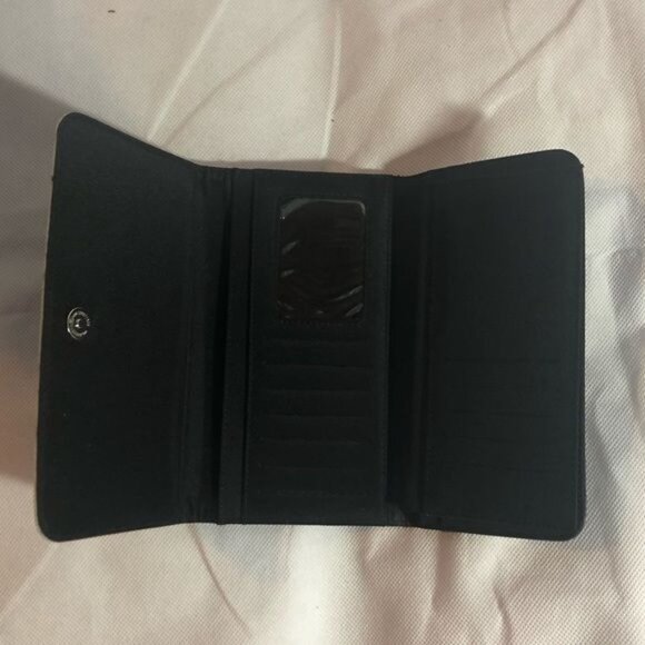 Dog black embellished snap wallet black blue women's separate check book READ - Picture 7 of 8